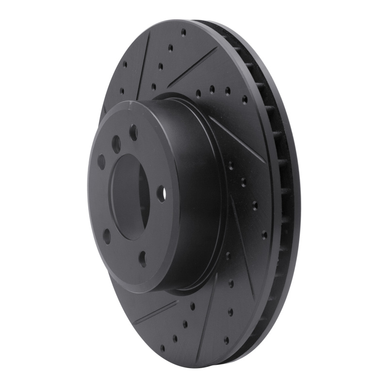 BMW 528XI Brake Rotor (1) - Front Left - R1 Concepts - Drilled & Slotted - Black - `04-`10